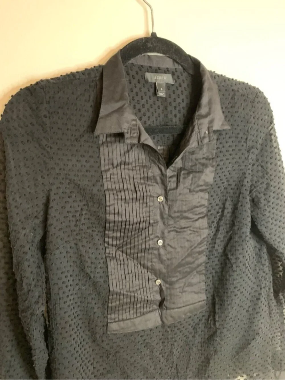 J. Crew Black Blouse Semi Sheer 0